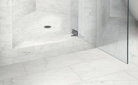 Tile flooring in bathroom